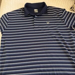 Callaway Navy and White Striped Polo Shirt